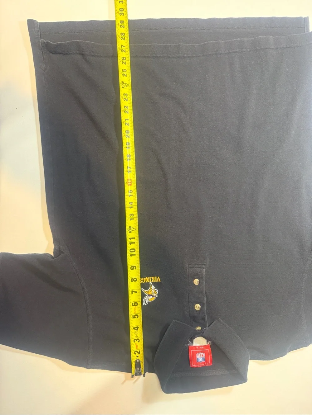 NFL Vikings Black Polo Shirt with Yellow Logo‎